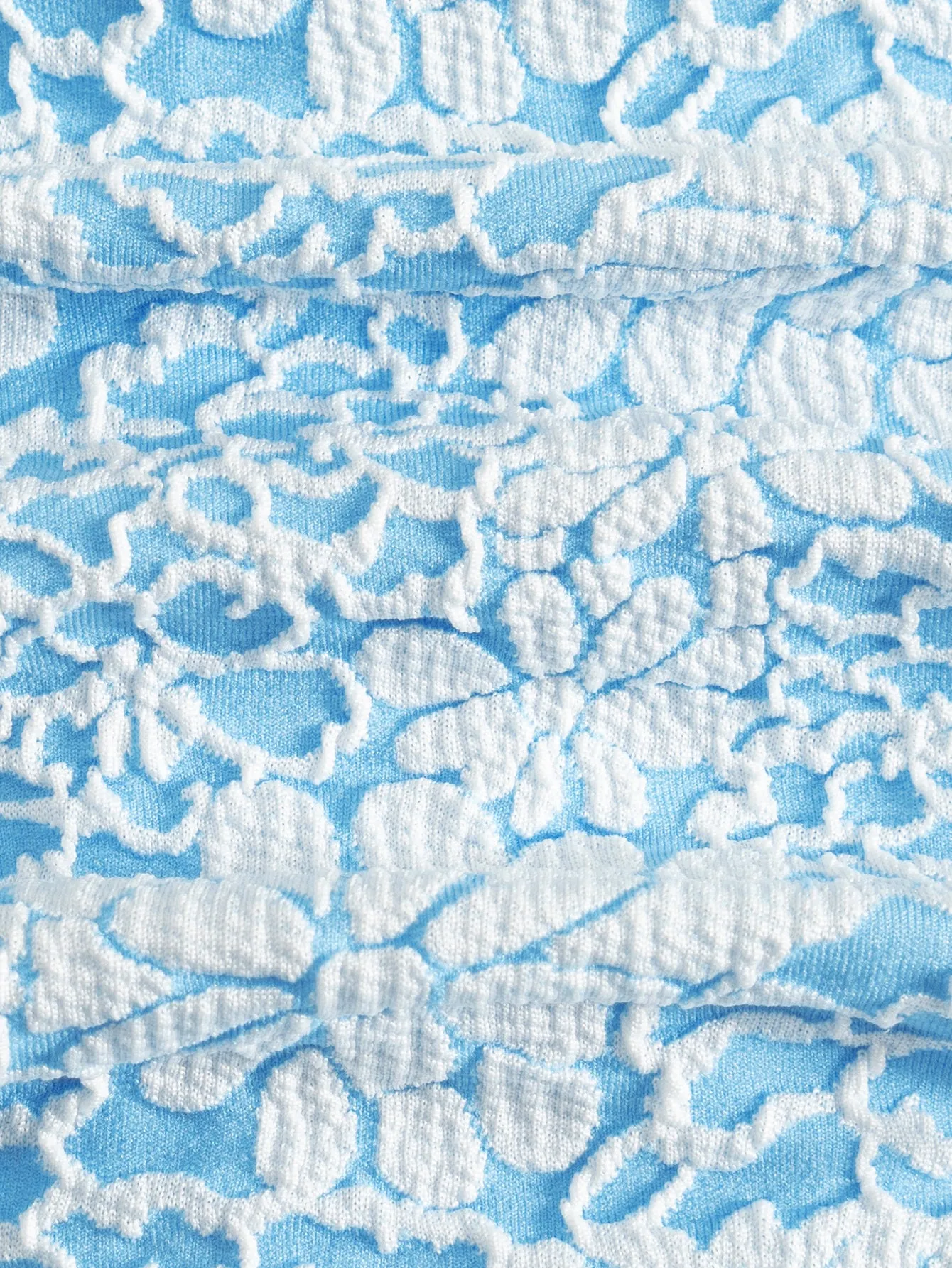 Blue Jacquard Contrast Color Bikini Set sold by Samiol product image thumbnail 3