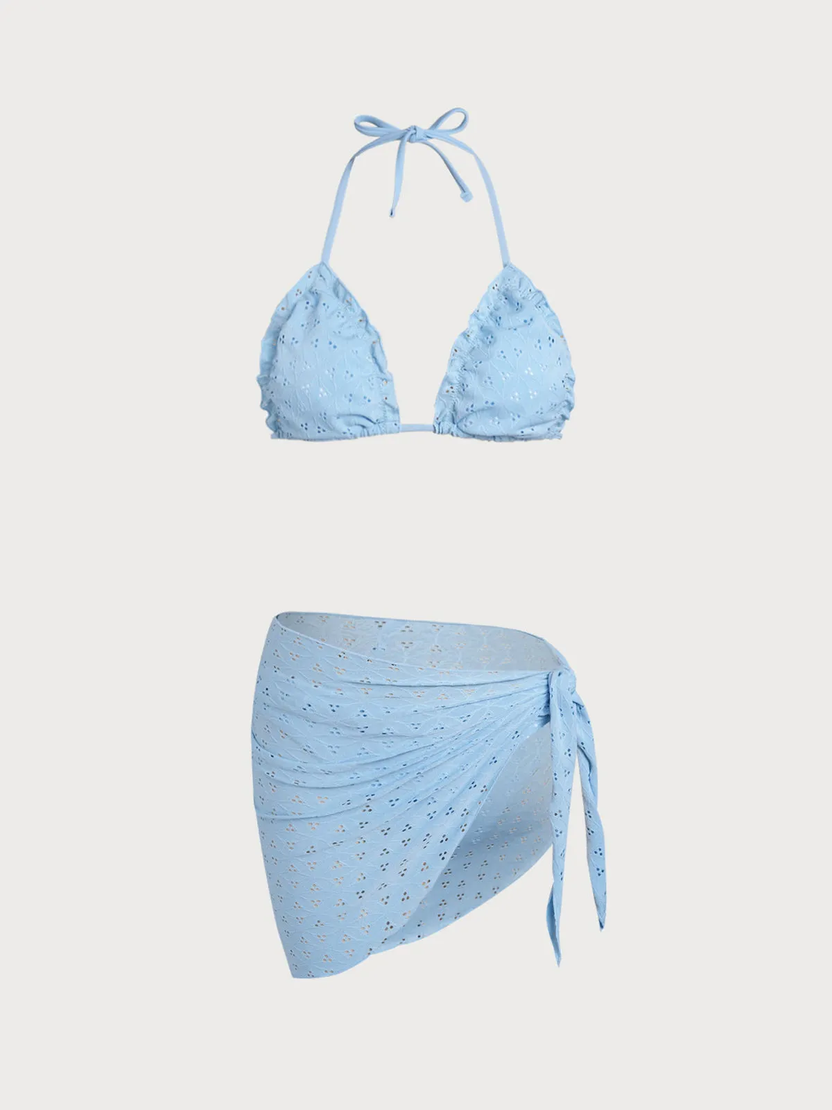 Pink Front Tie Ruffle Bikini Set sold by Samiol product image thumbnail 5
