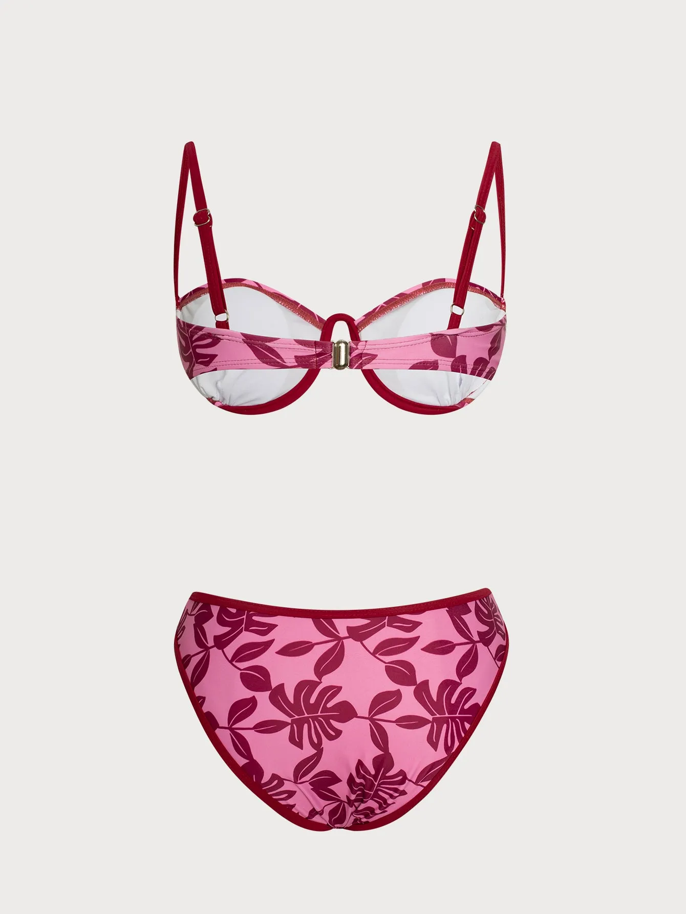 Pink Printed Underwire Contrast Bikini Set sold by Samiol product image thumbnail 2