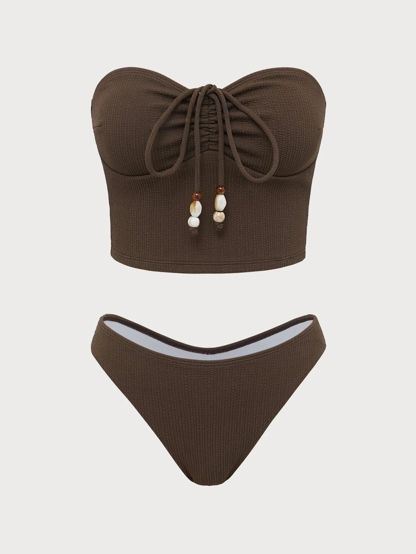 Brown Decorative Rope Tankini Set sold by Samiol
