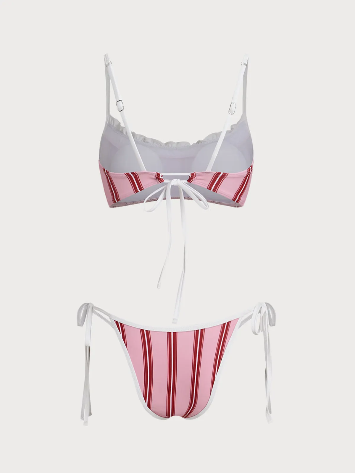 Pink Contrast Stripe Print Bikini Set sold by Samiol product image thumbnail 2