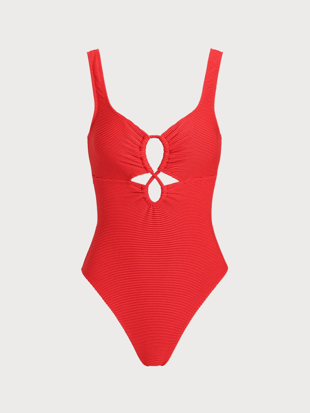 Red Hollow One-Piece Swimsuit sold by Samiol