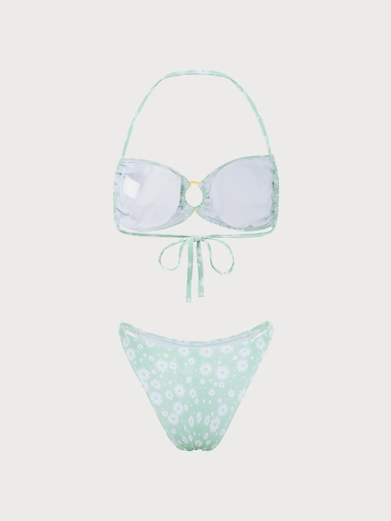 Light Green Ring Hollow Print Bikini Set sold by Samiol product image thumbnail 2
