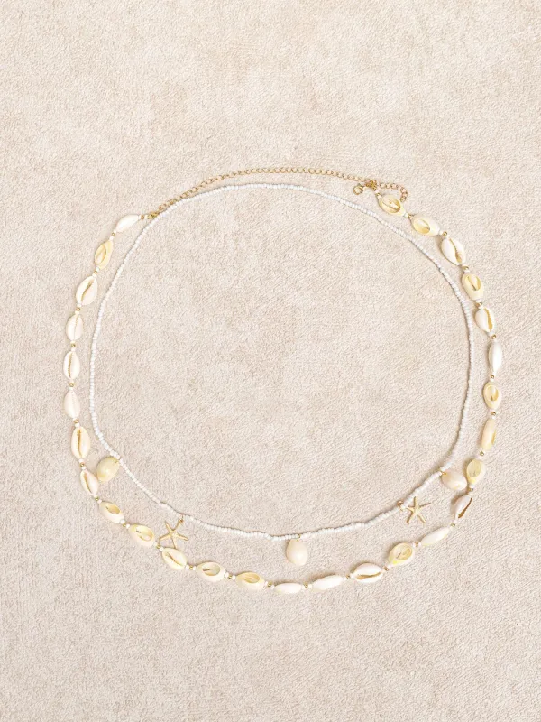 White Shell Star Seed Bead Waist Chain made by Samiol