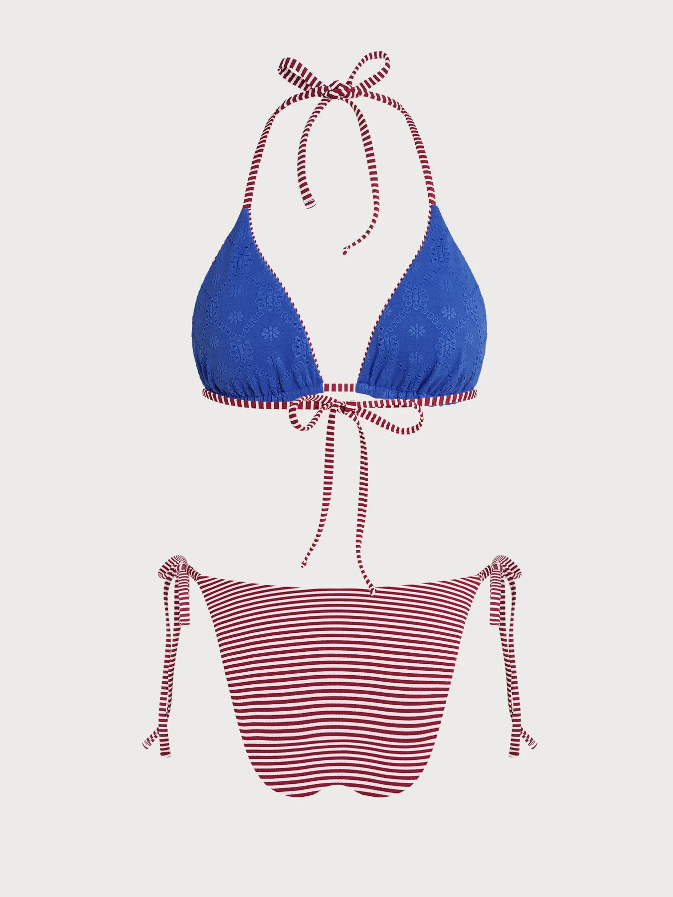 Blue Striped Reversible Bikini Set sold by Samiol product image thumbnail 3