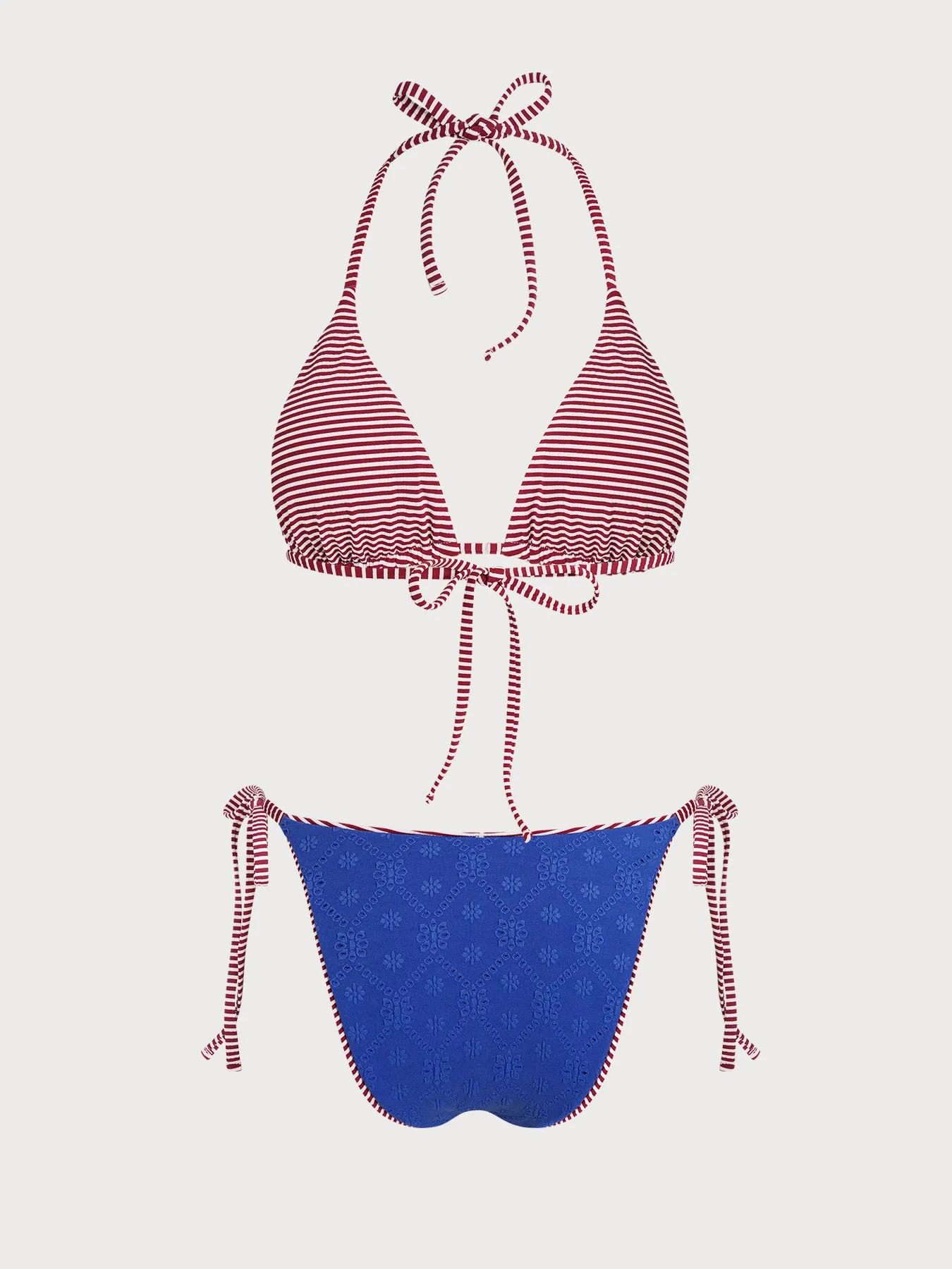 Blue Striped Reversible Bikini Set sold by Samiol product image thumbnail 4
