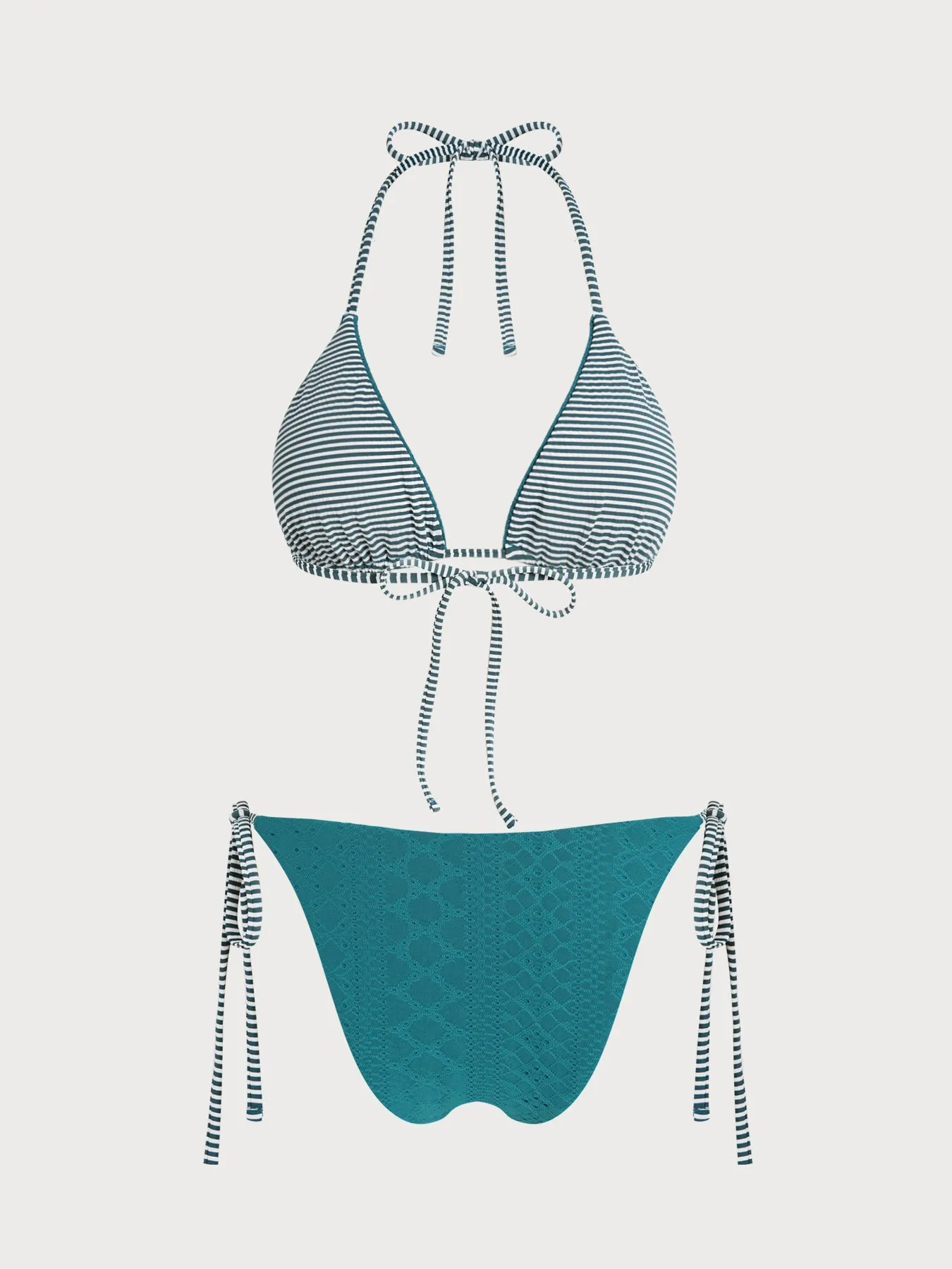 Green Striped Reversible Bikini Set sold by Samiol product image thumbnail 3