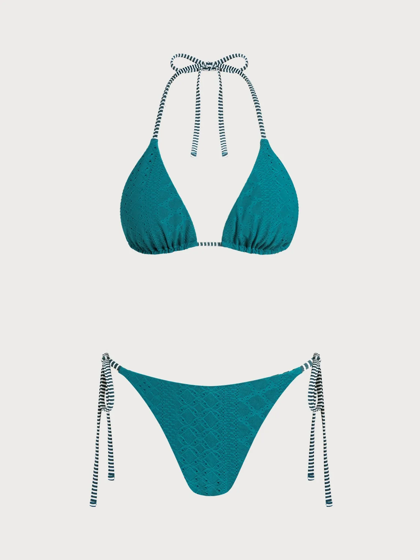 Green Striped Reversible Bikini Set sold by Samiol product image thumbnail 2