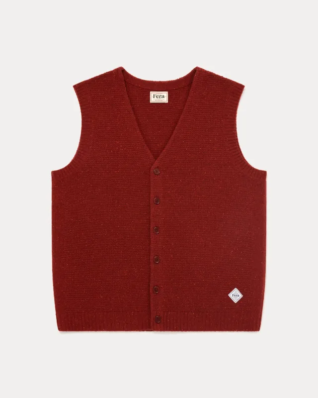 Curlew Merino Vest - Bonfire made by Fera