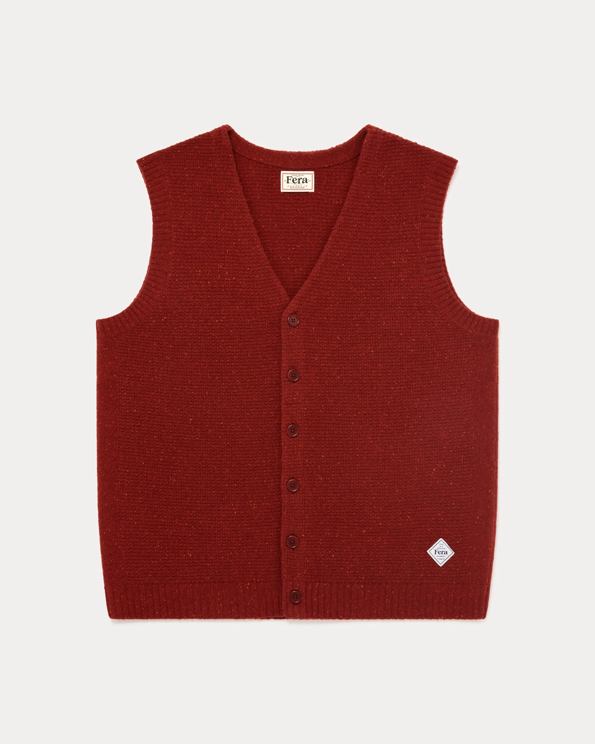 Curlew Merino Vest - Bonfire sold by Fera