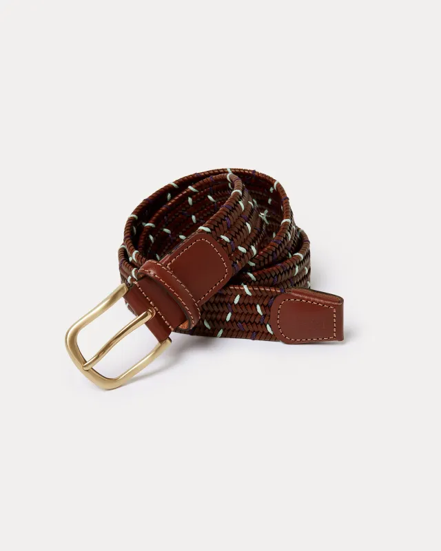 Plaited Belt - Blue & Purple made by Fera