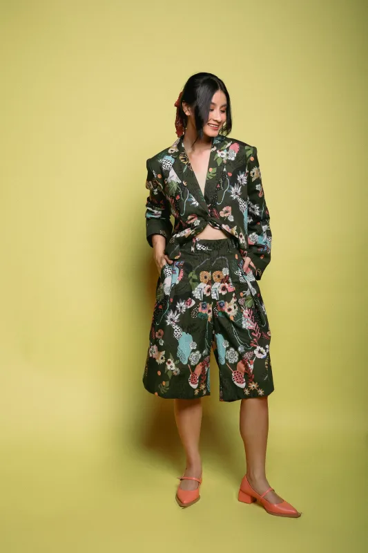 CHRYSANT BERMUDA PANTS IN GREEN sold by CALLA THE LABEL