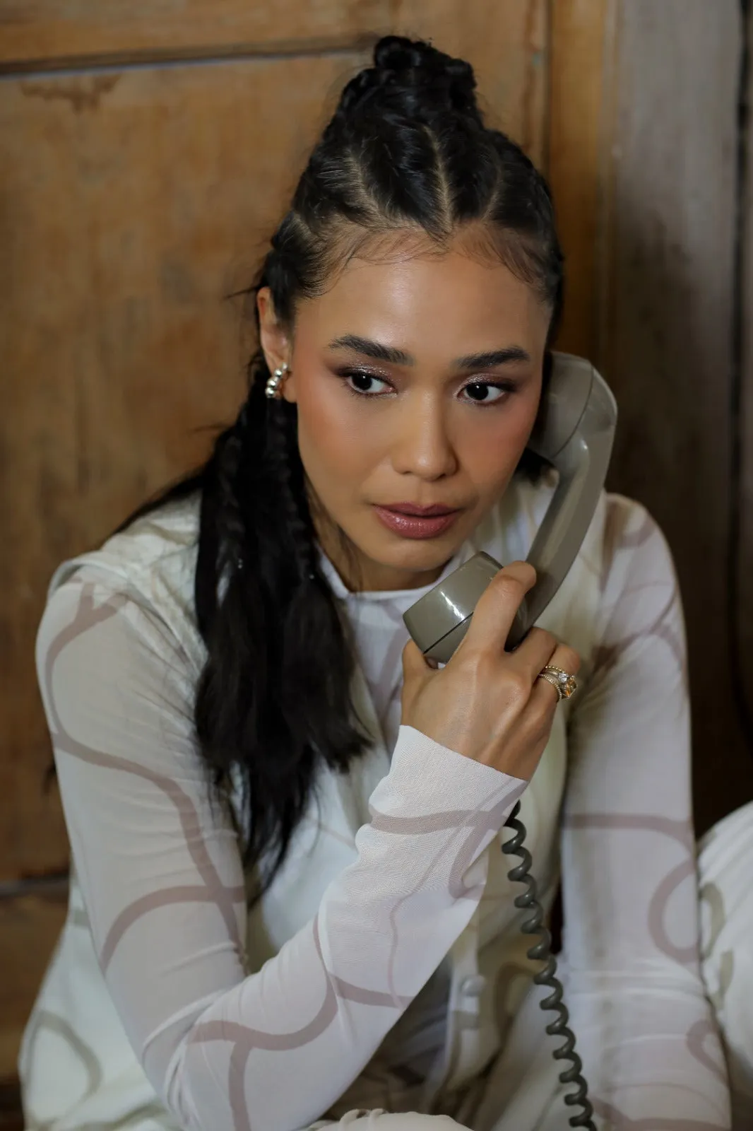 CALLA X ADINIA MESH TOP IN IVORY sold by CALLA THE LABEL