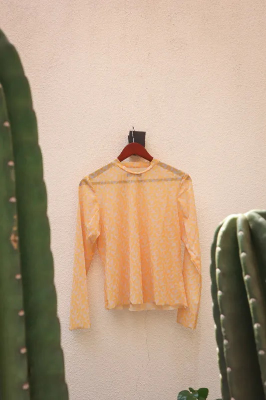 HORIZON MESH TOP IN YELLOW sold by CALLA THE LABEL