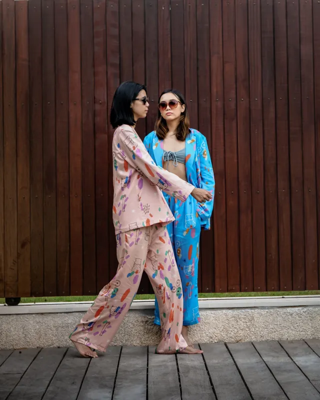 CAT PEACH PALAZZO PANTS sold by CALLA THE LABEL