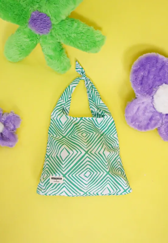 STRIPES NYLON FOLDABLE SHOPPING BAG sold by CALLA THE LABEL