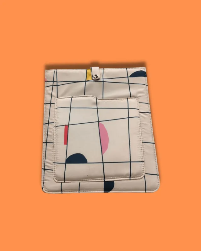 IPAD CASE SAVANNAH SOFT CREAM WITH BUTTON STRAP sold by CALLA THE LABEL