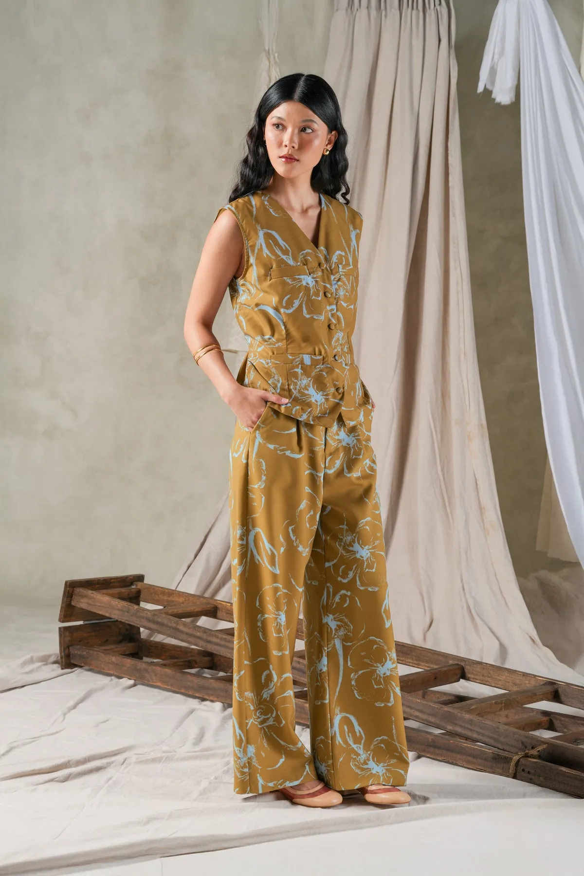 Fioren Wide-Leg Pants - Ochre sold by CALLA THE LABEL product image thumbnail 5