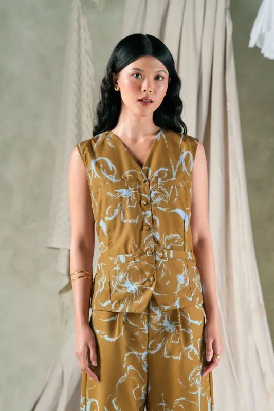 Fioren Pocket Vest - Ochre sold by CALLA THE LABEL