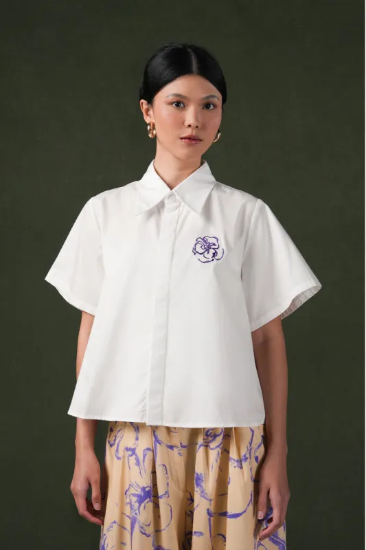 Isoria Embroidery Shirt - Perle made by CALLA THE LABEL