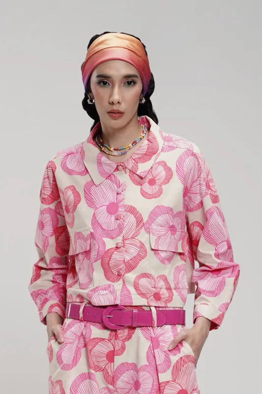 Cinta Corduroy Oversize Shirt - Pink made by CALLA THE LABEL