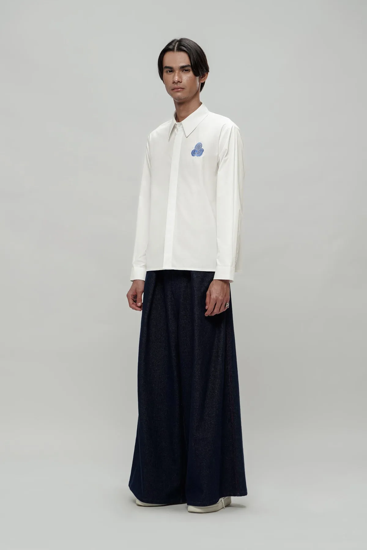 Embroidery Cotton Shirt - Blue Floral sold by CALLA THE LABEL product image thumbnail 3