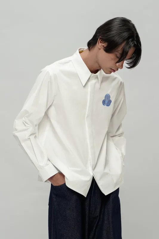 Embroidery Cotton Shirt - Blue Floral sold by CALLA THE LABEL