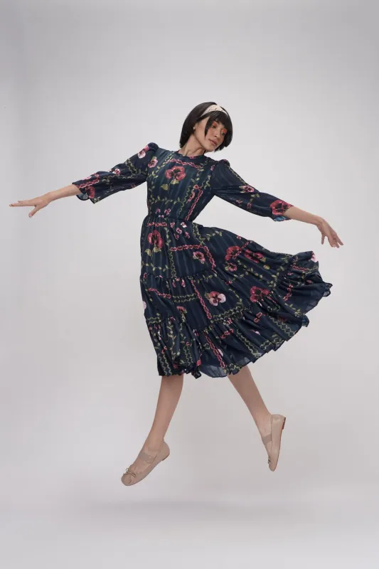 Grannies Tiered Dress - Ocean sold by CALLA THE LABEL