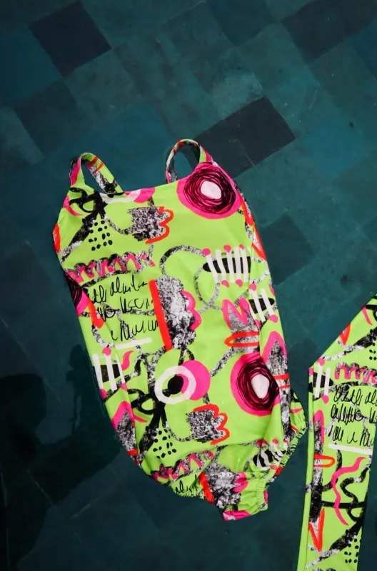 NEON PINK HIGH LEG SWIMSUIT made by CALLA THE LABEL
