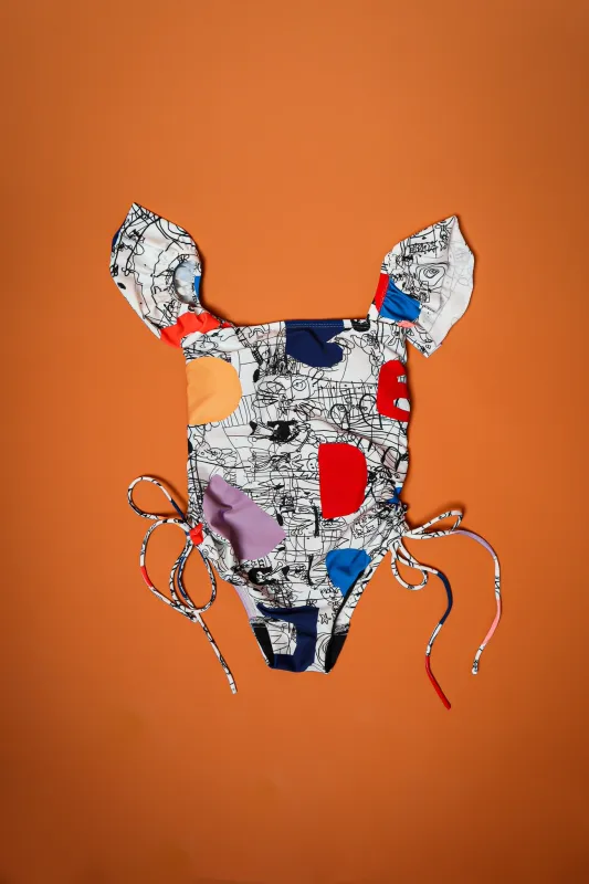 DOODLE RUFFLE SWIMSUIT sold by CALLA THE LABEL