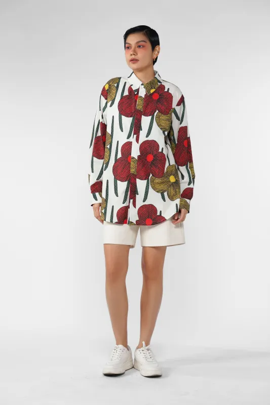Cerise Long Shirt - Tropical made by CALLA THE LABEL