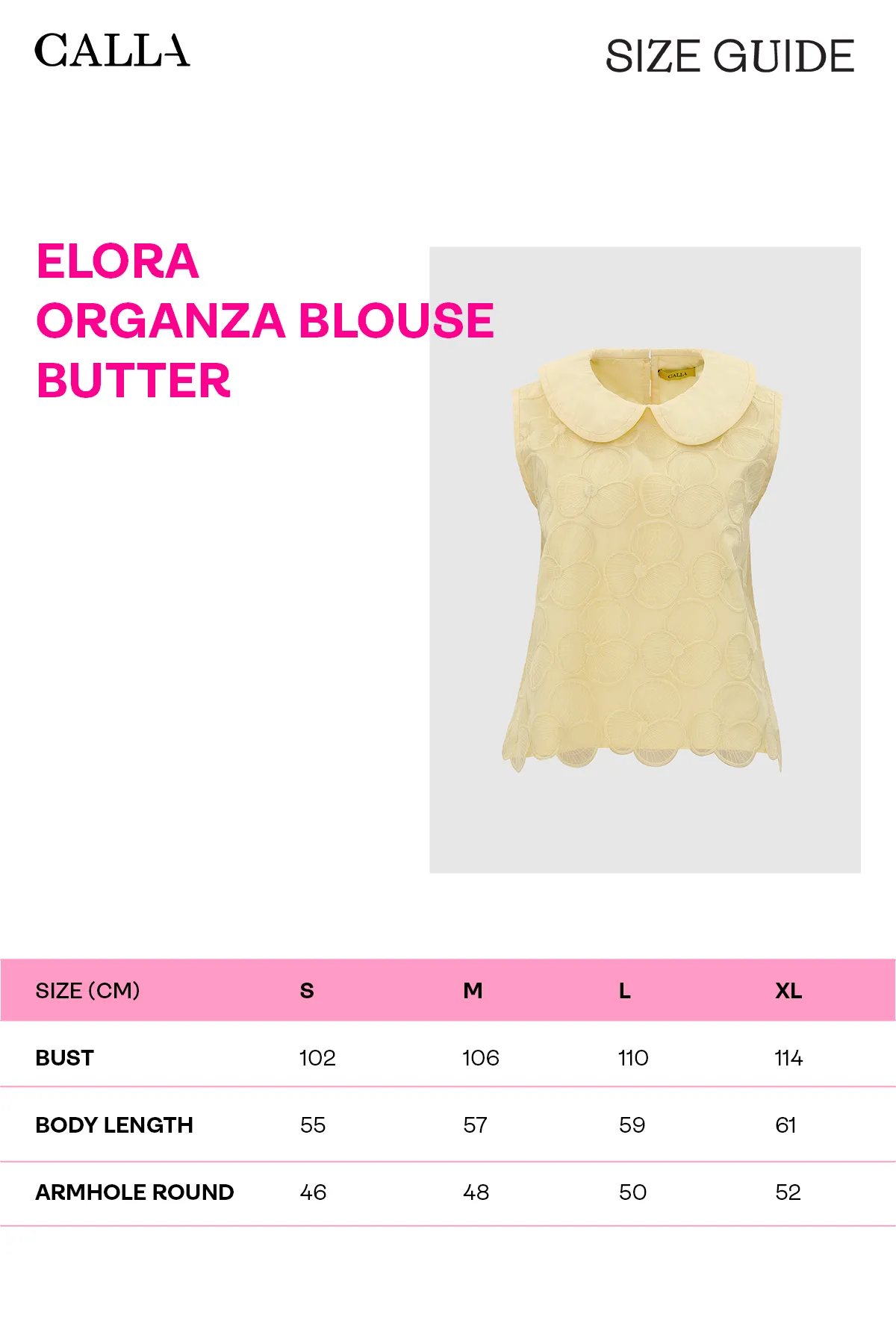 Elora Organza Blouse - Butter sold by CALLA THE LABEL product image thumbnail 5