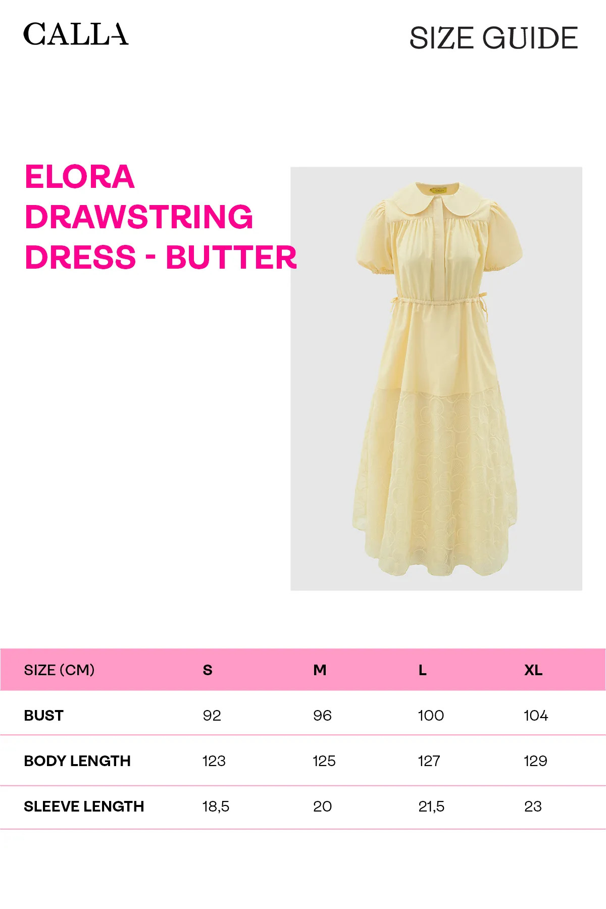 Elora Drawstring Dress - Butter sold by CALLA THE LABEL product image thumbnail 5