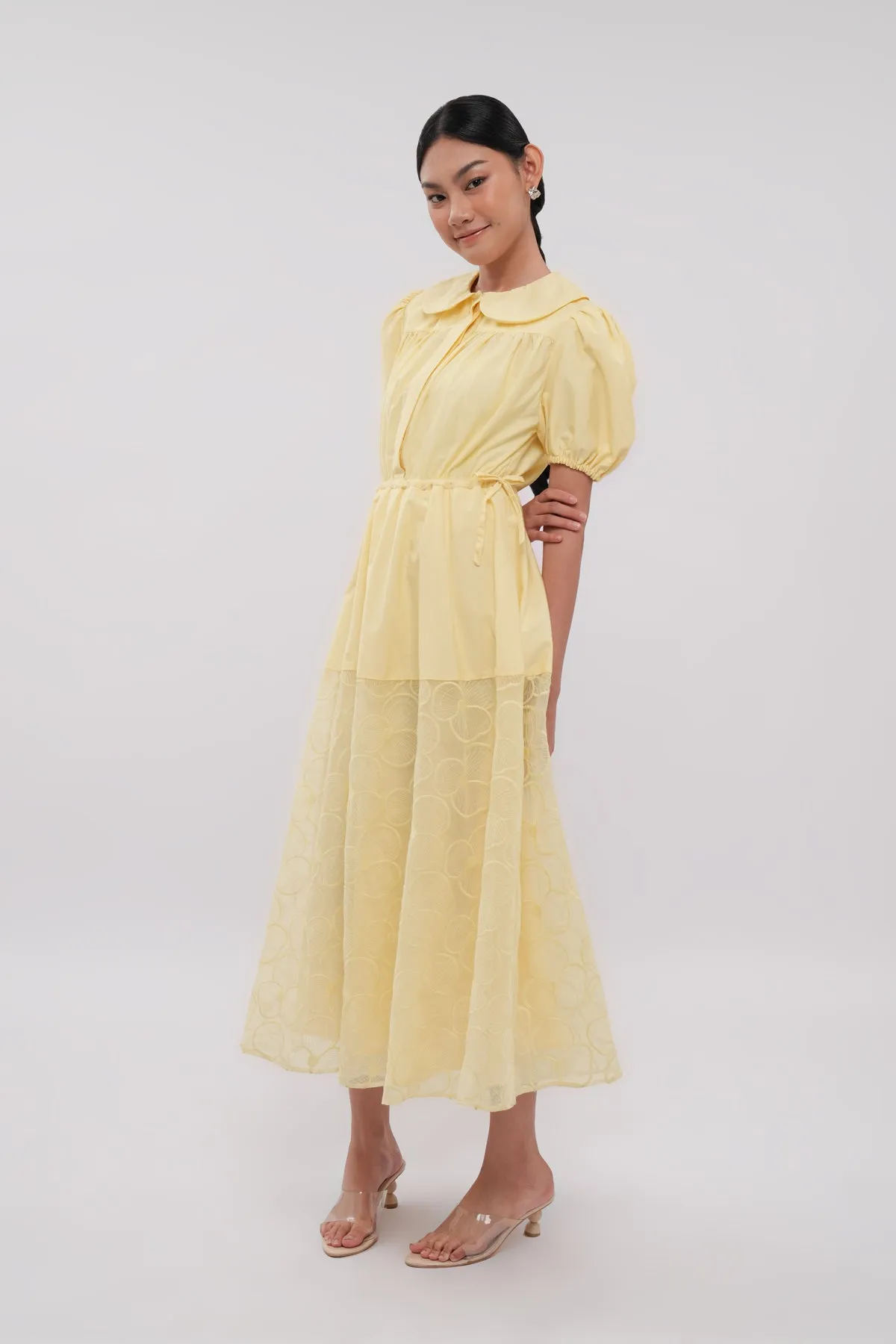 Elora Drawstring Dress - Butter sold by CALLA THE LABEL product image thumbnail 3