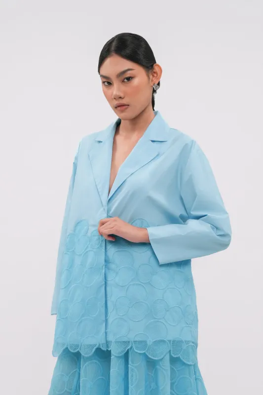 Liora Organza Blazer - Sky made by CALLA THE LABEL