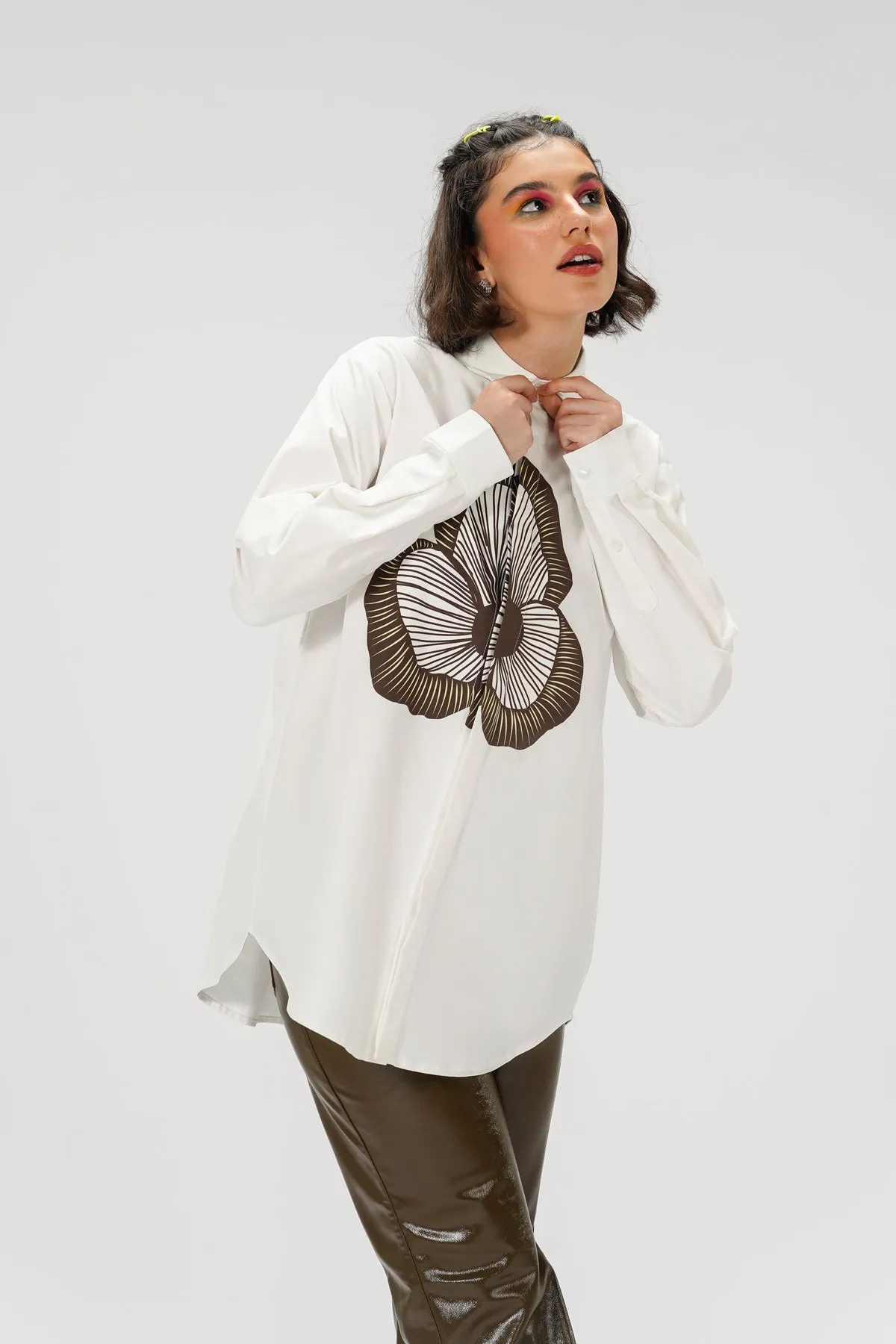 Dayna Long Shirt - Toffee Floral sold by CALLA THE LABEL product image thumbnail 2