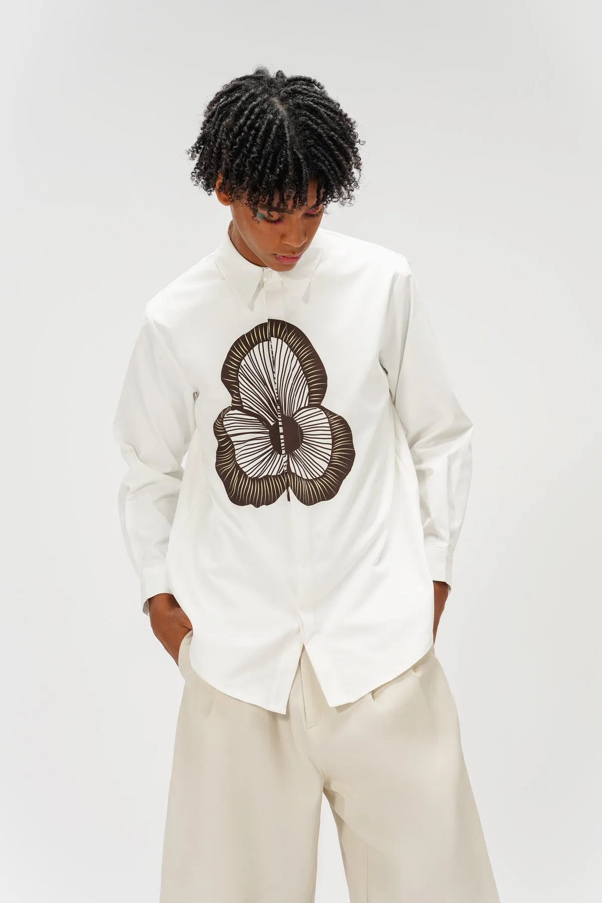 Dayna Long Shirt - Toffee Floral sold by CALLA THE LABEL