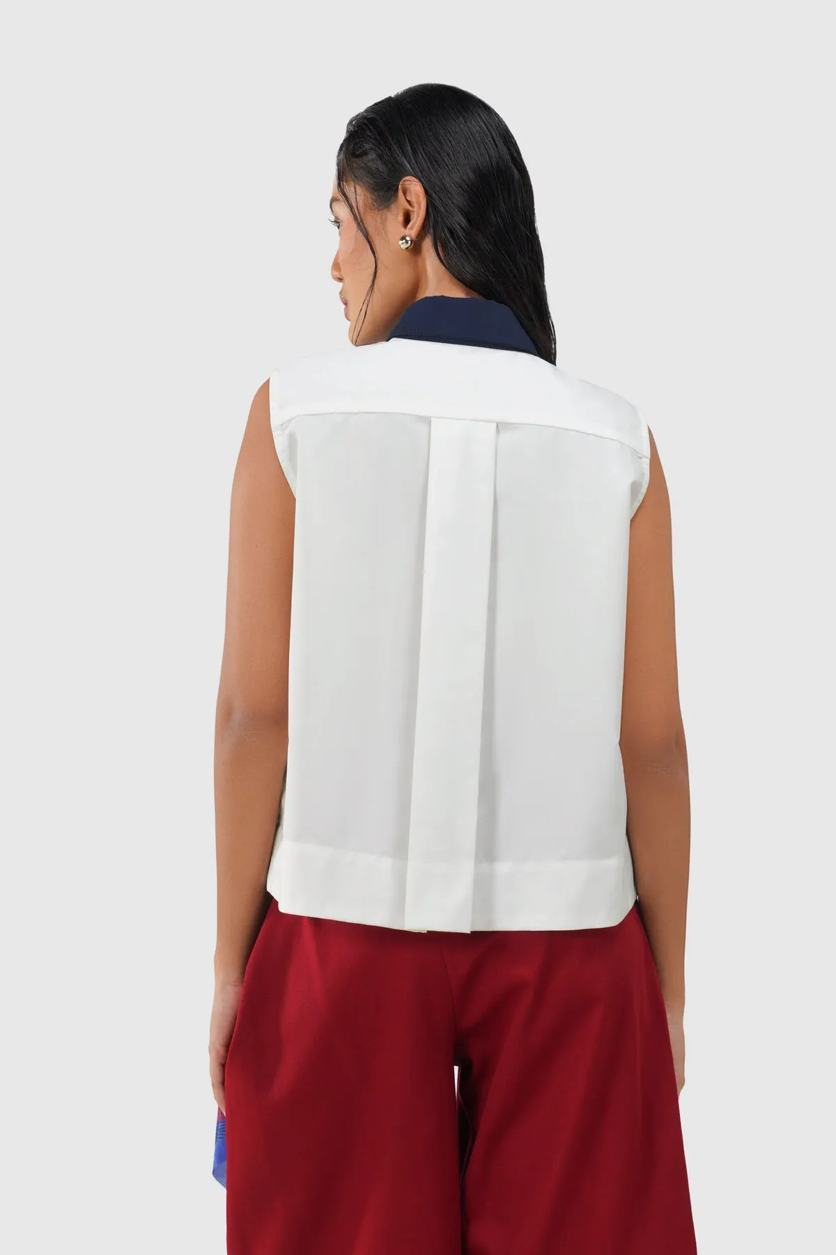 Helena Sleeveless Blouse - Cloud sold by CALLA THE LABEL product image thumbnail 4