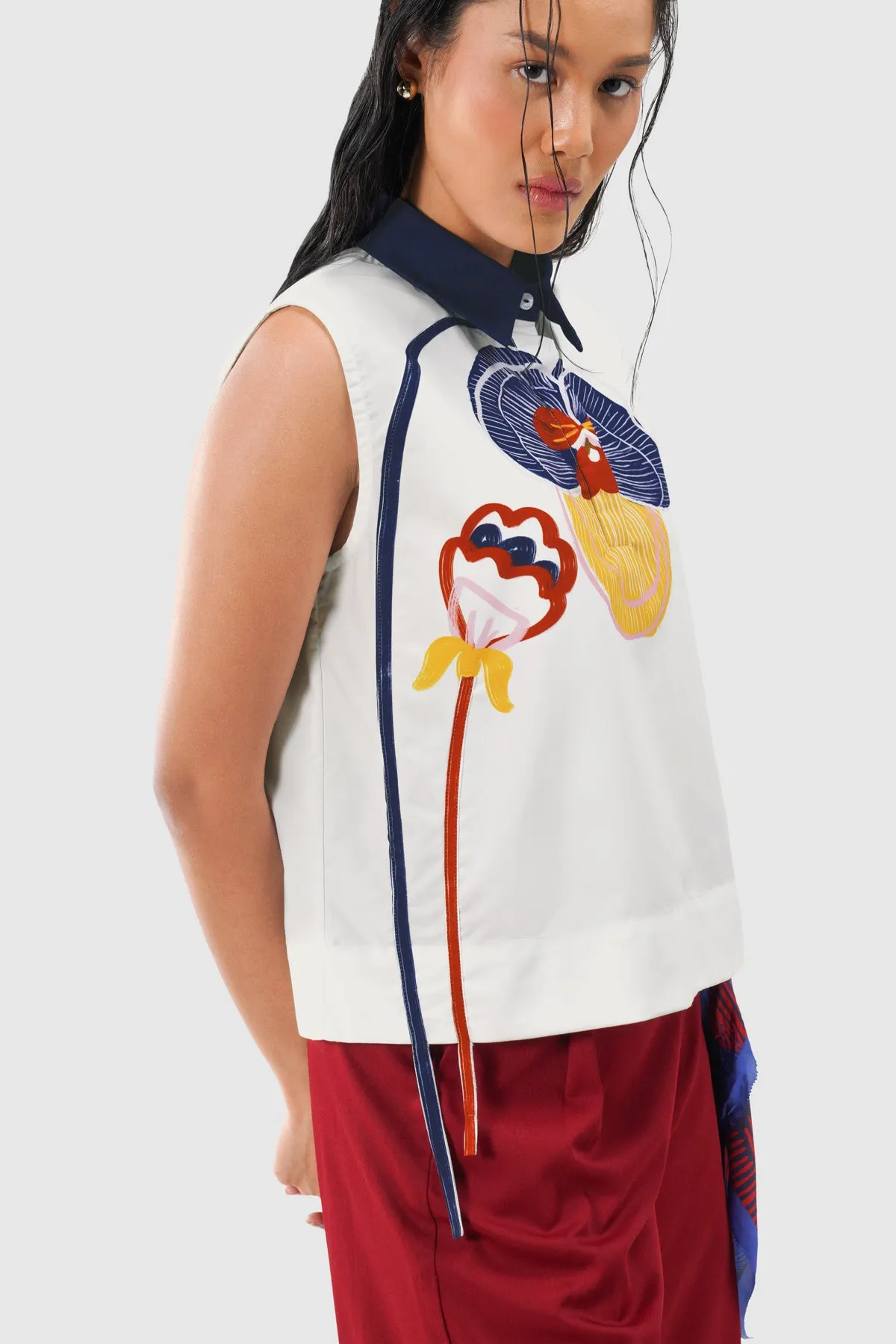 Helena Sleeveless Blouse - Cloud sold by CALLA THE LABEL product image thumbnail 2