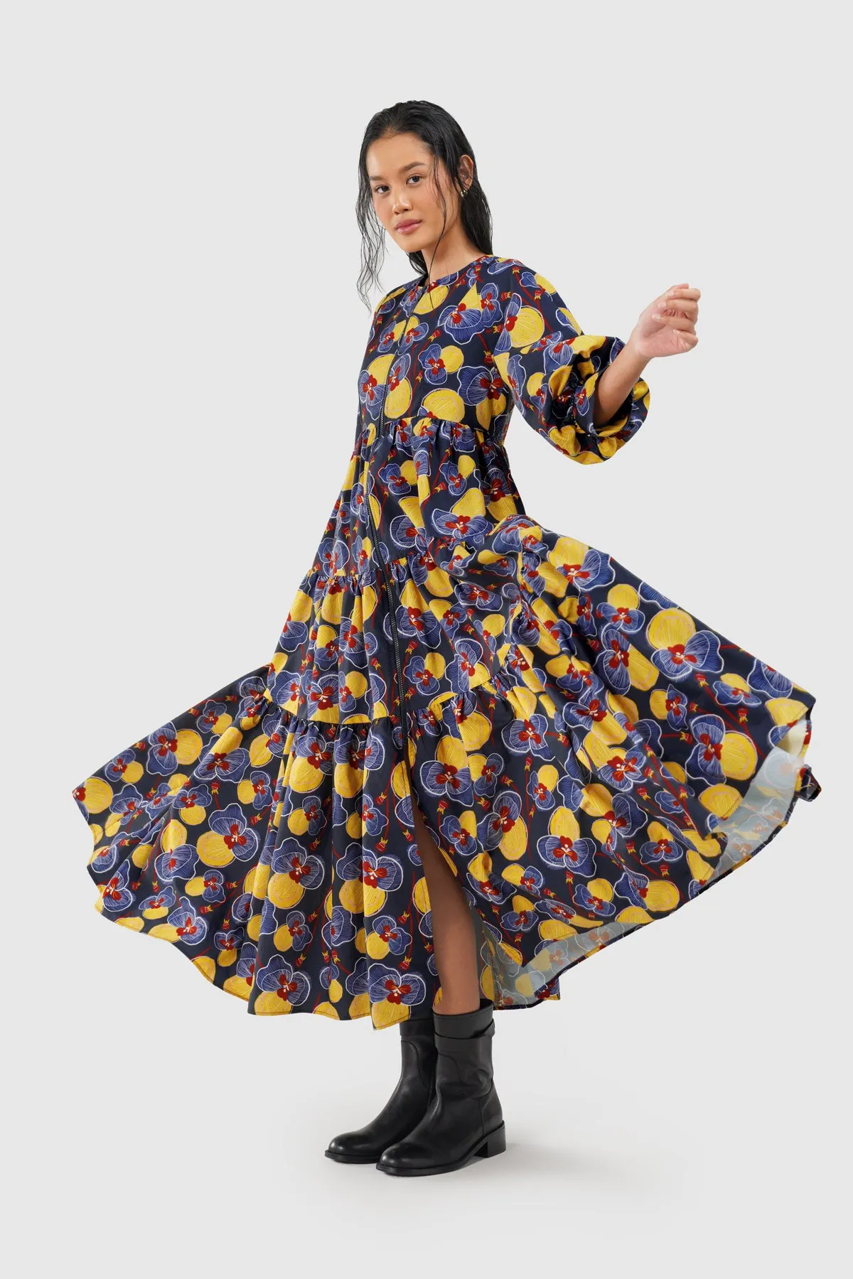 Helena Tiered Dress - Midnight sold by CALLA THE LABEL