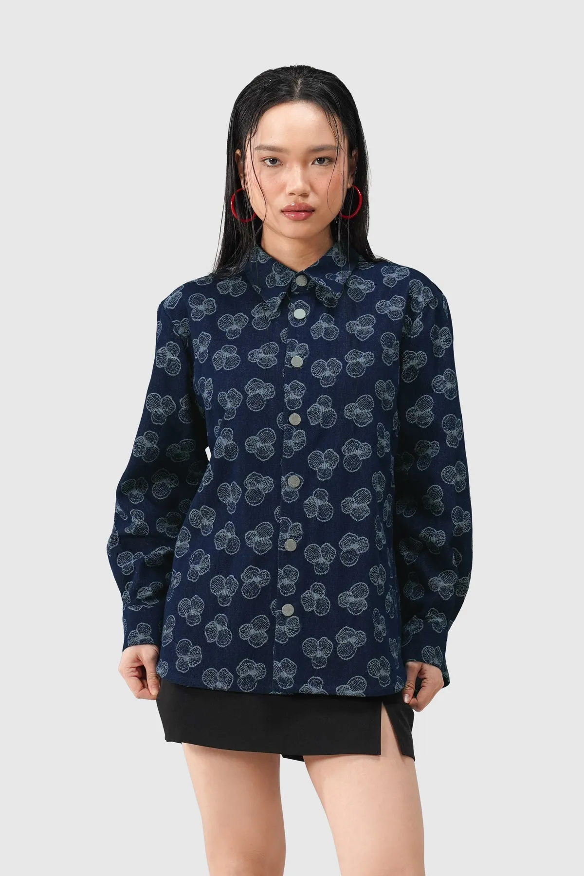 Paula Long Shirt - Indigo sold by CALLA THE LABEL