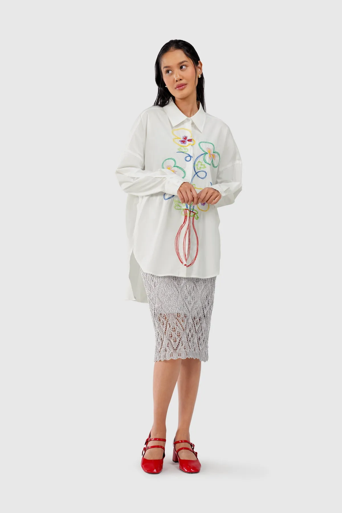 Sophie Embroidery Shirt - White sold by CALLA THE LABEL product image thumbnail 5
