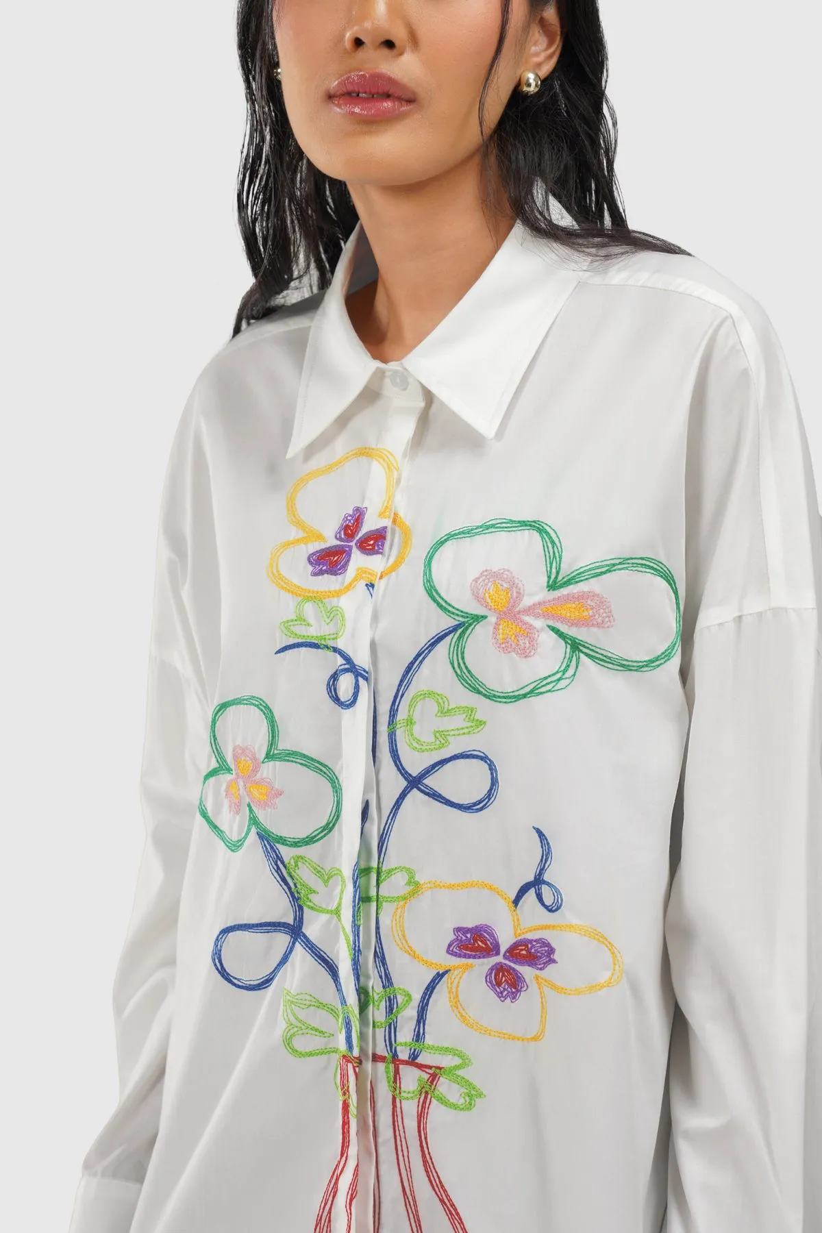Sophie Embroidery Shirt - White sold by CALLA THE LABEL product image thumbnail 2