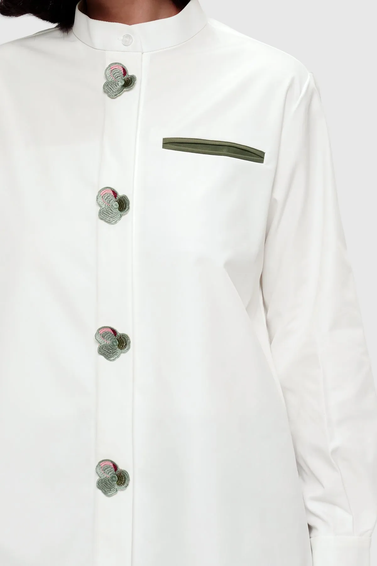 Pansy Embroidery Shirt - Cloudy sold by CALLA THE LABEL product image thumbnail 2