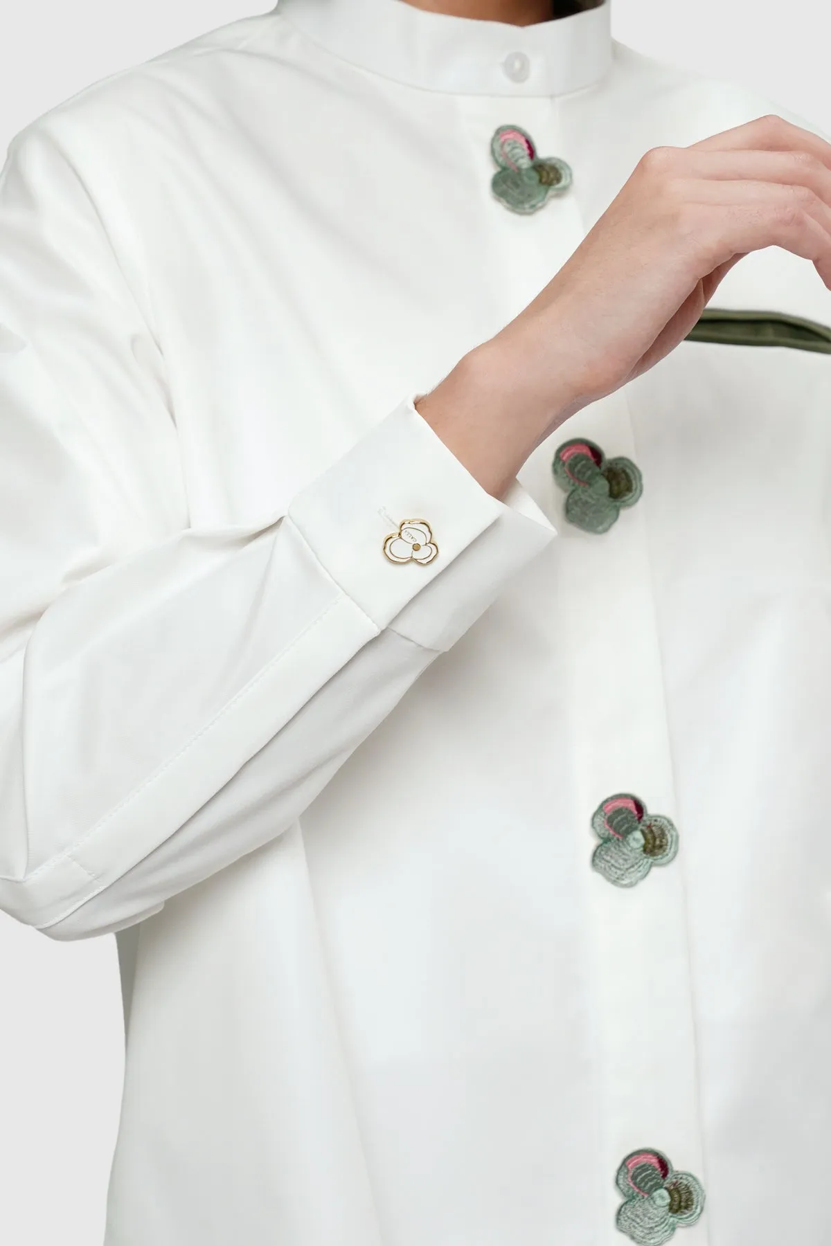 Pansy Embroidery Shirt - Cloudy sold by CALLA THE LABEL product image thumbnail 3