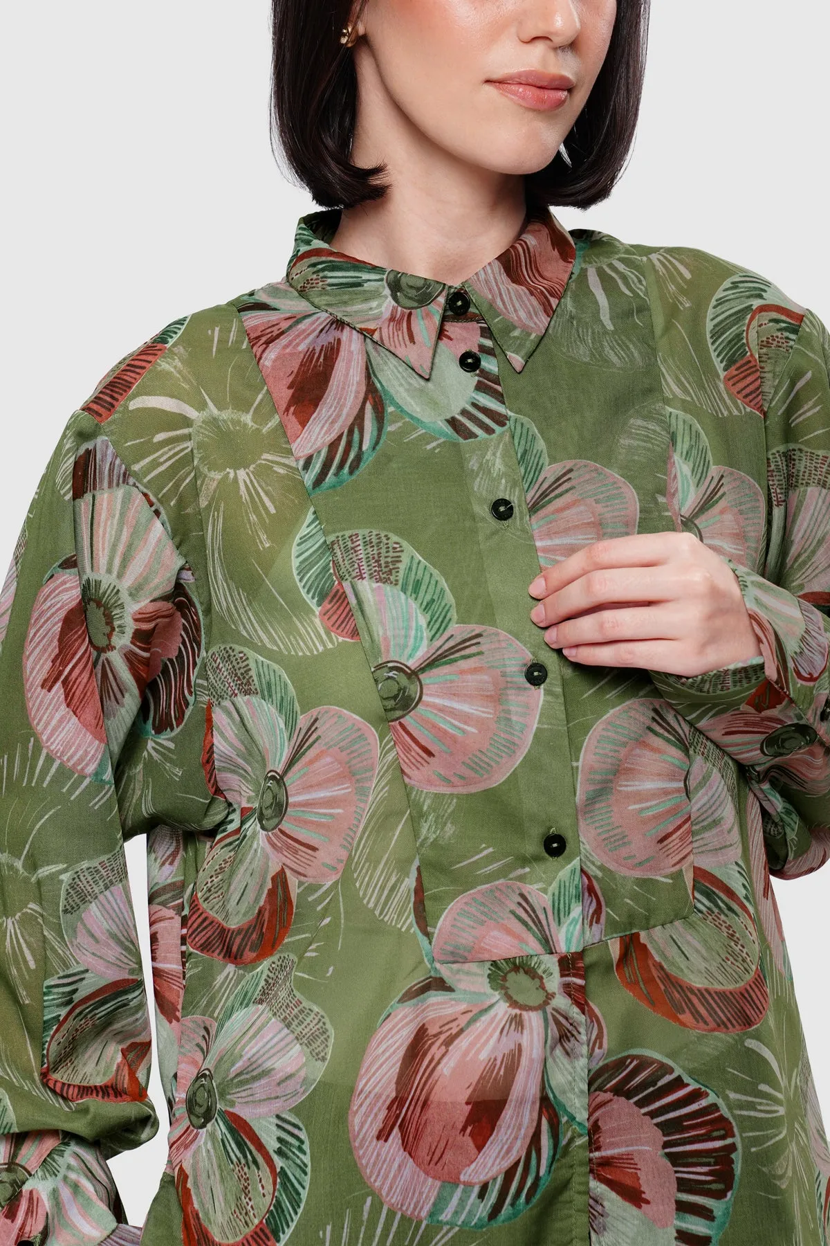 Mossveil Yoke Shirt - Cypress sold by CALLA THE LABEL product image thumbnail 2