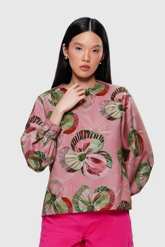 Mossveil Folded Blouse - Rosetaupe made by CALLA THE LABEL
