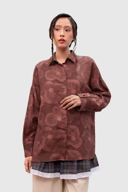 Haze Oversize Shirt - Crimson made by CALLA THE LABEL