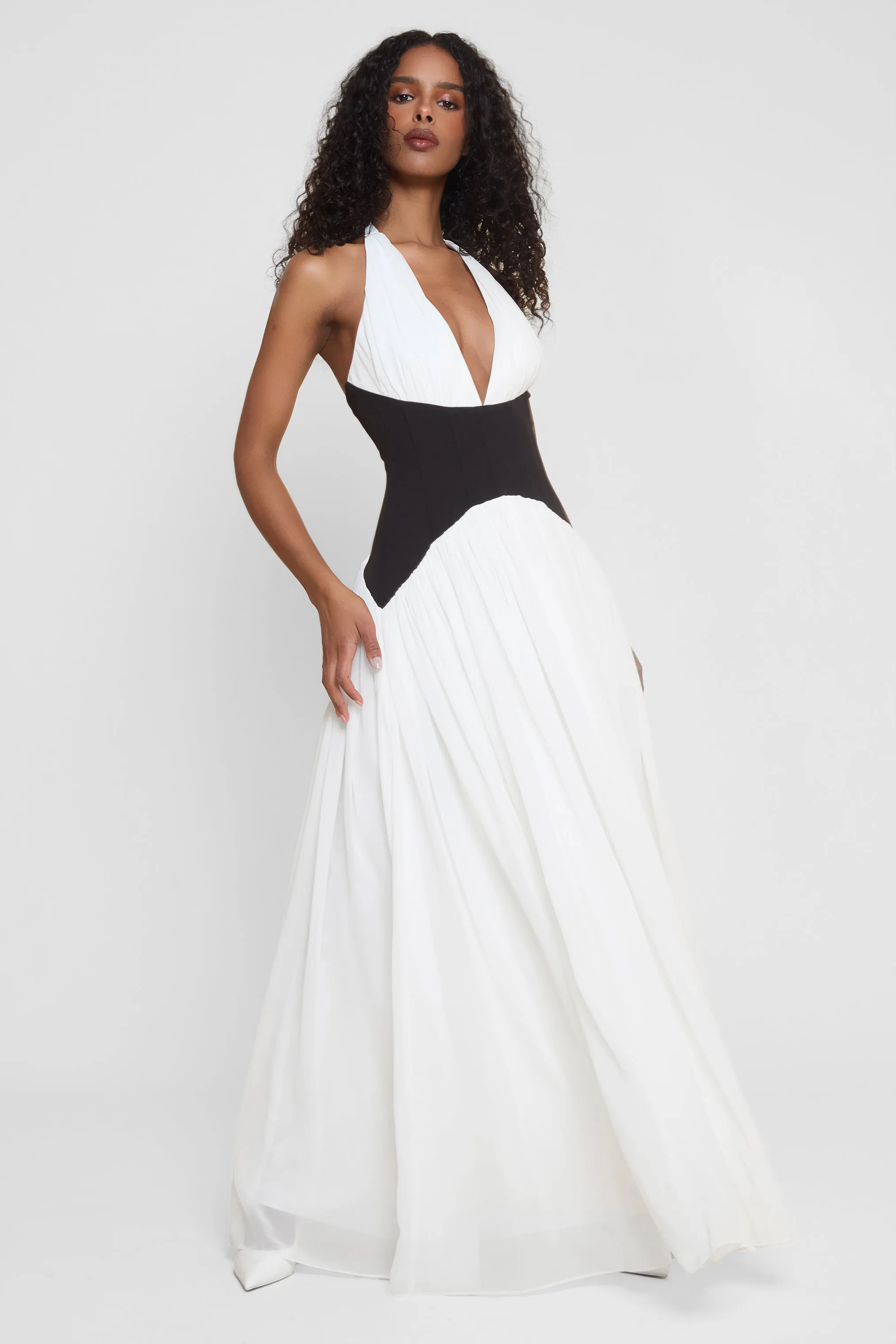 Harlowe Contrast Corset Maxi Dress - White sold by LEAU product image thumbnail 2