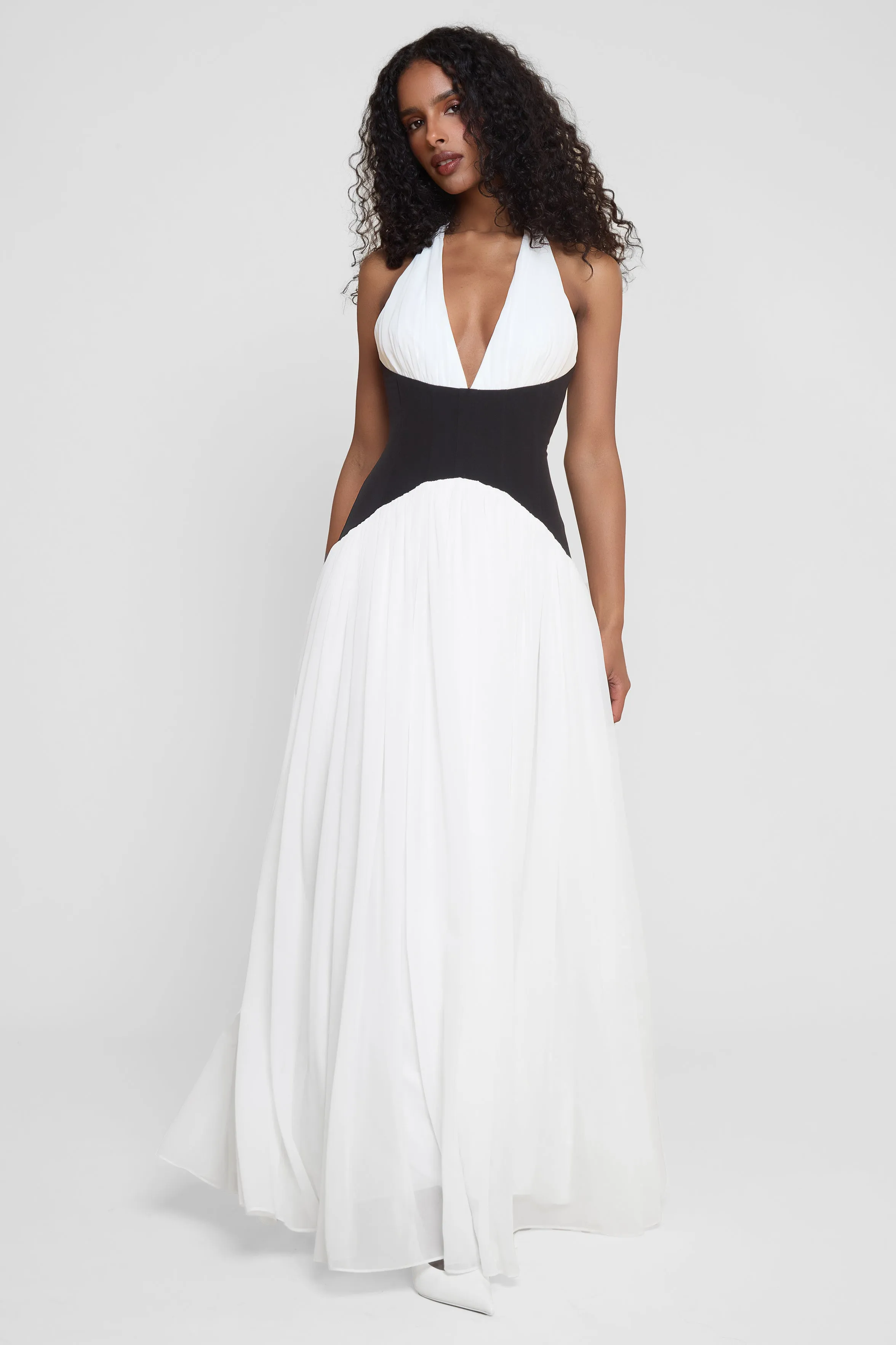 Harlowe Contrast Corset Maxi Dress - White sold by LEAU product image thumbnail 4